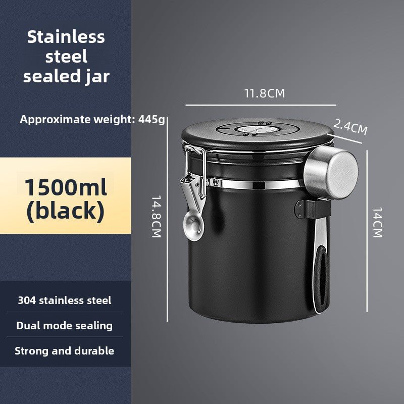 Coffee Bean Stainless Steel Sealed Container - PurelyTea