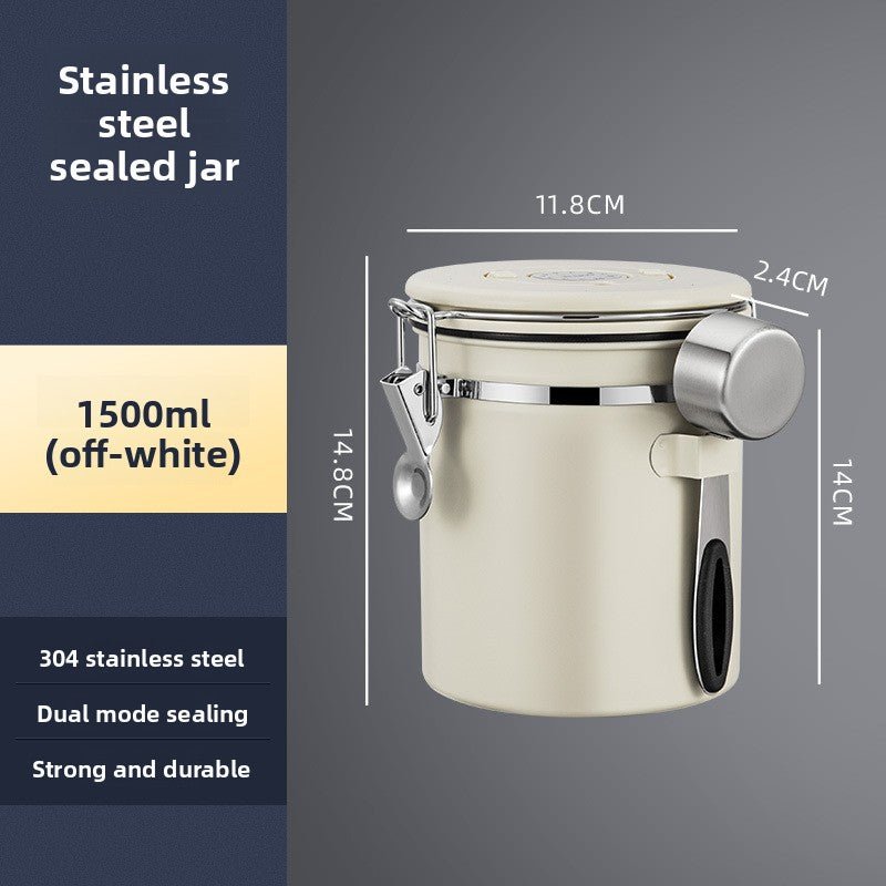 Coffee Bean Stainless Steel Sealed Container - PurelyTea