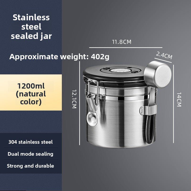 Coffee Bean Stainless Steel Sealed Container - PurelyTea