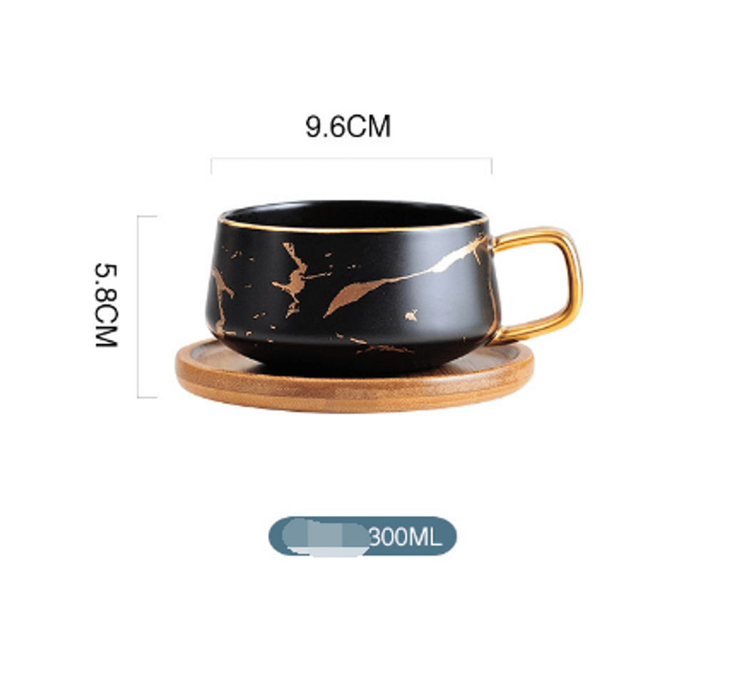 Marble Coffee Mugs Gold Inlay - PurelyTea