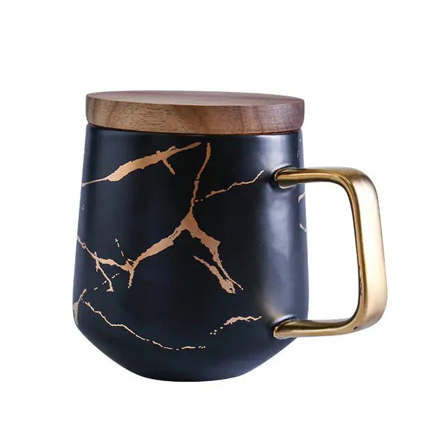 Marble Coffee Mugs Gold Inlay - PurelyTea