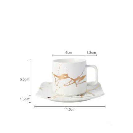 Marble Coffee Mugs Gold Inlay - PurelyTea