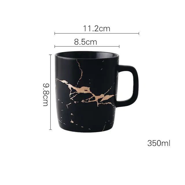 Marble Coffee Mugs Gold Inlay - PurelyTea