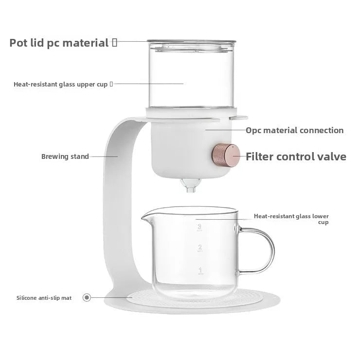 Pour Over Coffee Maker – Glass Dripper with Filter – Manual Brewing | PurelyTea - PurelyTea