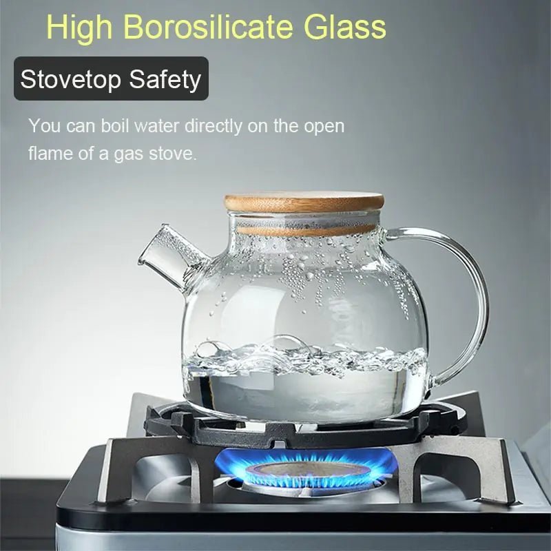 PurelyTea Big Heat Resistant Glass Teapot - PurelyTea