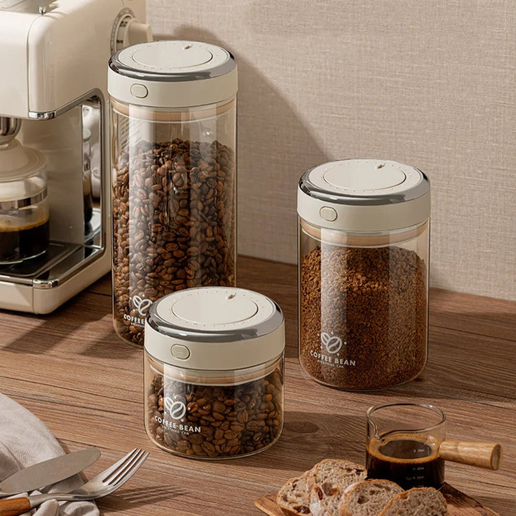 Vacuum - Sealed Coffee Bean Storage Canister - PurelyTea